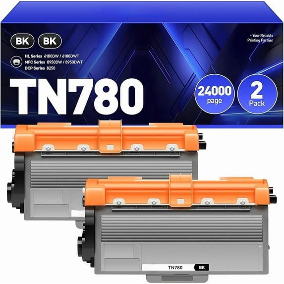 TN780 Toner Cartridge Black 2-Pack Replacement for Brother TN-780 TN750 TN-750 Toner Compatible with Brother HL-5450DN HL-5470DW HL-6180DW MFC-8710DW MFC-8910DW MFC-8950DW DCP-8150DN