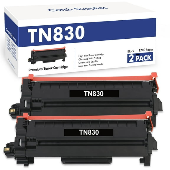 TN830 TN830XL Toner Cartridge Compatible for Brother TN830 TN-830 TN830XL HL-L2460DW HL-L2405W DCP-L2640DW MFC-L2820DW HL-L2400D L2405W L2480DW MFC-L2820DWXL Printer Ink Black 2-Pack