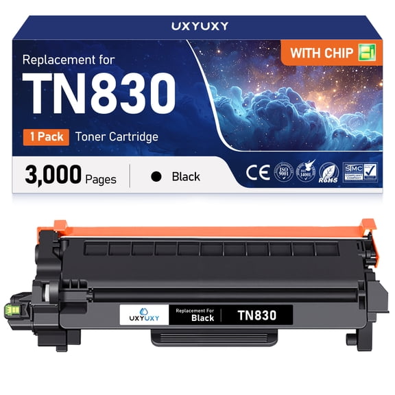 TN830 Toner Cartridges Replacement for Brother TN830 TN-830 to Use with Brother DCP-L2640DW HL-L2480DW MFC-L2807DW MFC-L2820DW MFC-L2820DWXL Printer (1 Pack)