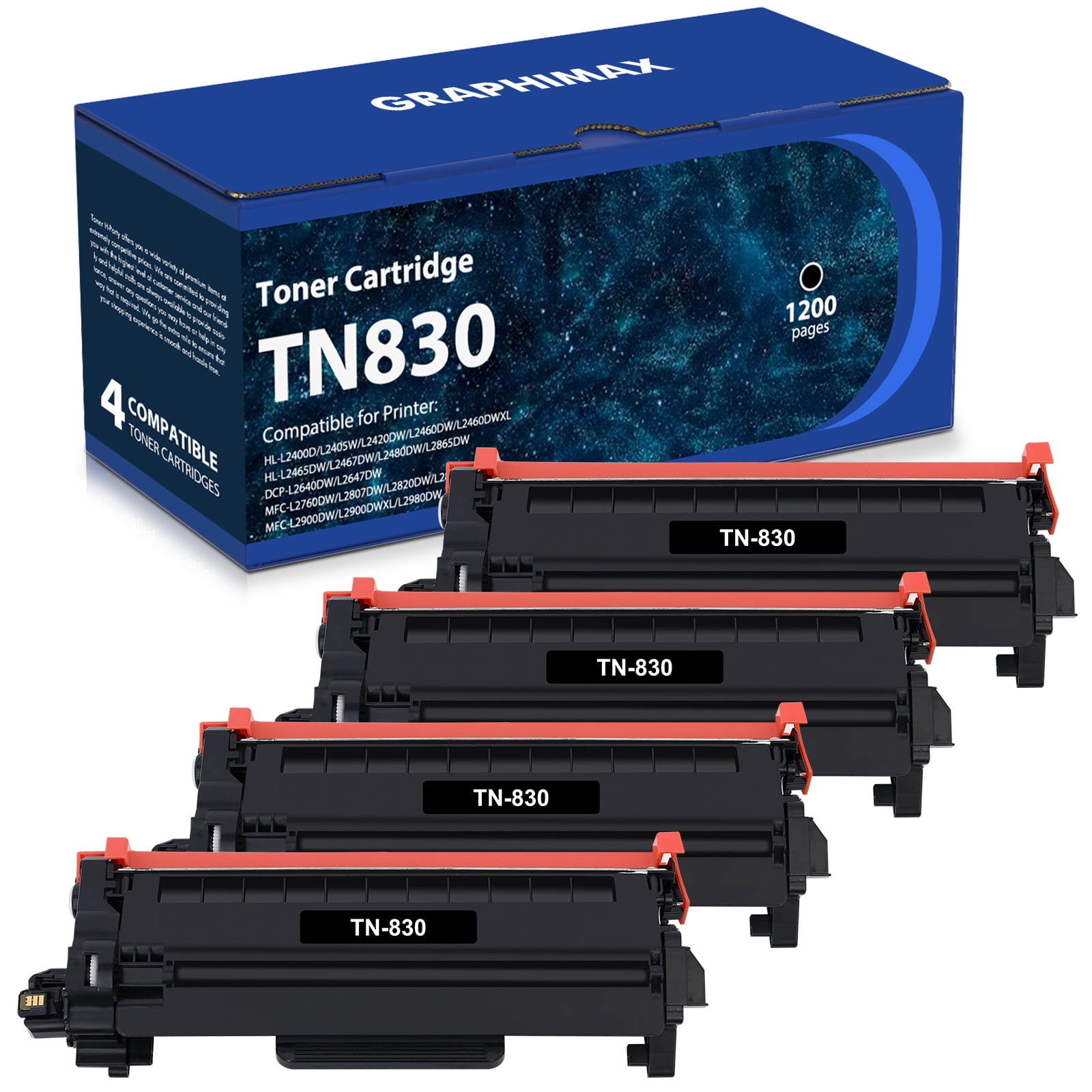 TN830 Toner Cartridges - Replacement for TN830 TN-830 TN830XL to use ...