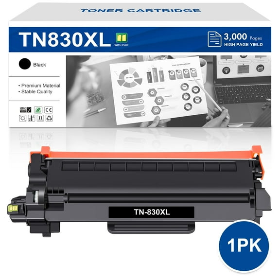 TN830XL TN830 High Yield Toner Cartridge Compatible for Brother TN830XL TN830 TN-830 HL-L2460DW HL-L2405W DCP-L2640DW MFC-L2820DW HL-L2400D L2405W L2480DW Printer Ink Black 1-Pack