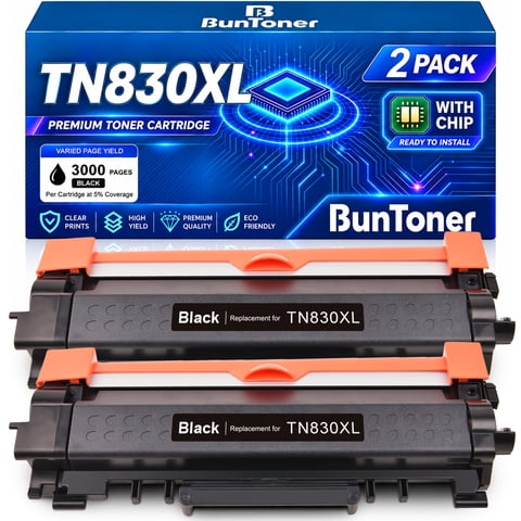 TN830XL Toner Cartridge Compatible for Brother TN830 TN830XL Black High Yield Toner Cartridge for Brother Toner TN830 (2 Black)