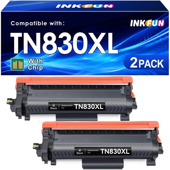 TN830XL Toner Cartridge Replacement for Brother TN830 Toner for Brother Toner TN830 for DCP-L2640DW HL-L2460DW MFC-L2820DW (2 Black)