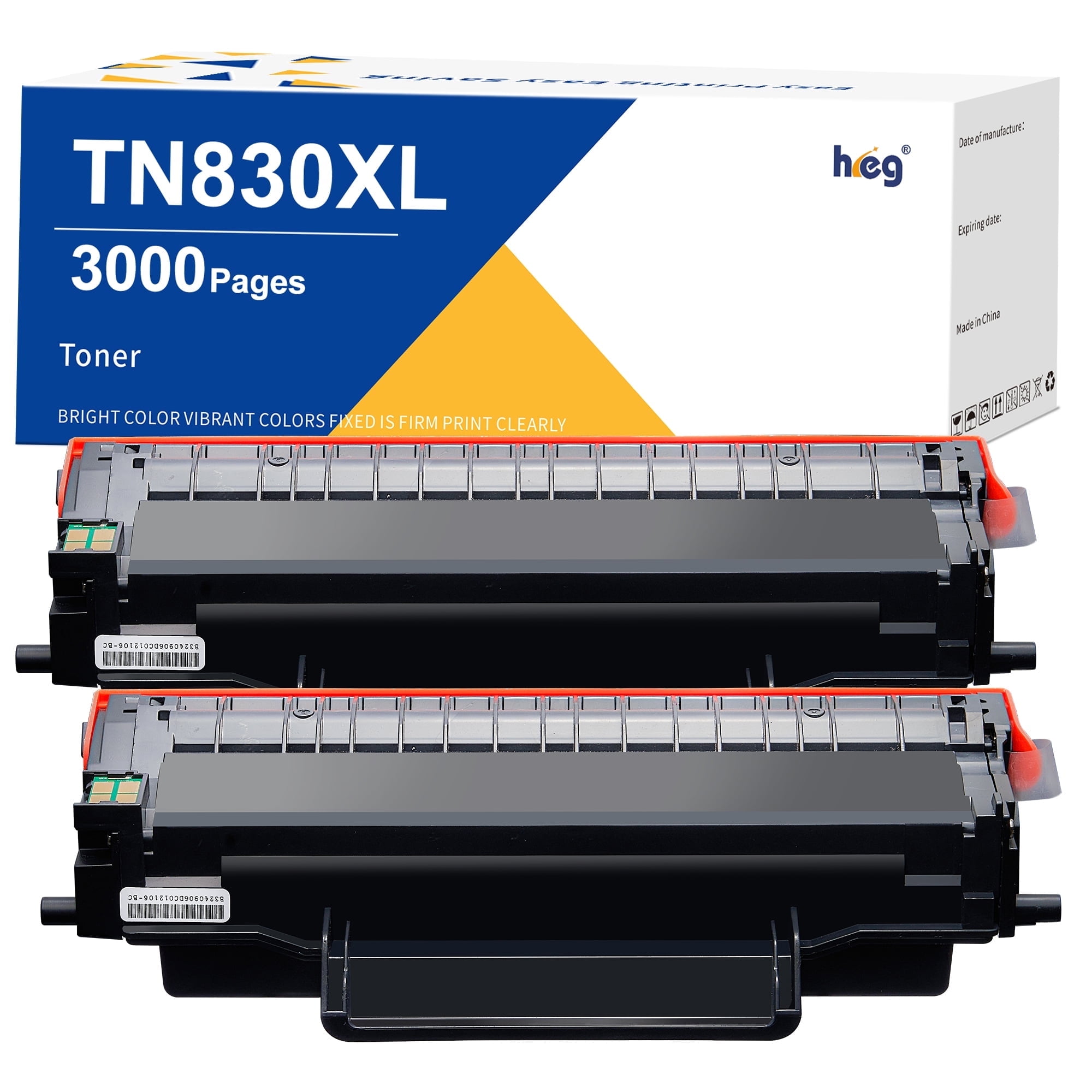 TN830XL Toner Cartridge Black High Yield Replacement for Brother tn830 HL L2460DW L2405W L2400D L2480DW DCP-L2640DW MFC-L2820DW Laser Printer(2 Pack)