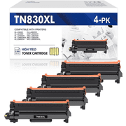 Colorich TN830XL Toner Cartridges With Chip Compatible for Brother TN830XL Toner DCP-l2640dw HL-l2460dw HL-l2405w MFC-l2820dw Printer Toner Black 4 Pack