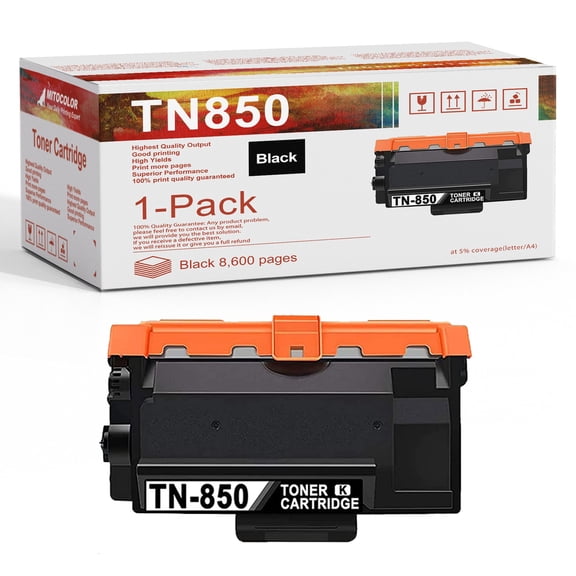TN850 1PK High Yield Toner TN-850 Black Replacement for Brother MFC-L5900DW Printer, Page Yield Up to 8,600 Pages