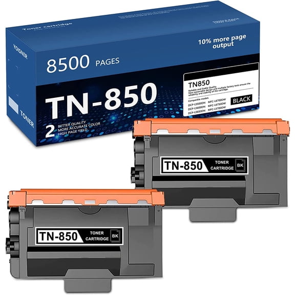 TN850 TN 850 High Yield Toner Cartridge: Compatible 2 Pack TN-850 Black Toner Cartridge Replacement for HL-L6250DW L6300DW DCP-L5500DN L5600DN MFC-L6700DW L6750DW L5700DW Printer Cartridge