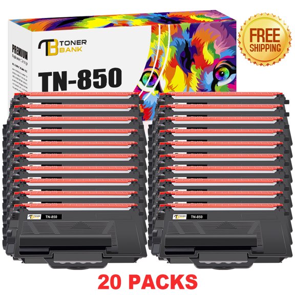 TN850 TN820 | 20 Pack Compatible Toner Cartridge Replacement for Brother TN850 MFC-L5900DW HL-L6200DW L6200DWT (Black)