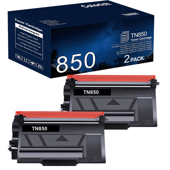 TN850 TN820 Toner Cartridges Black High Yield 2 Pack Compatible for Brother TN 850 TN 820 MFC-L5900DW HL-L6200DW MFC-L5800DW MFC-L5850DW MFC-L5700DW HL-L5200DW MFC-L6800DW Printer Ink
