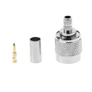 TNC Male Plug Coax Connector Crimp Nickelplated For Cable RG58 RG142 RG400 LM by ZAXLVG