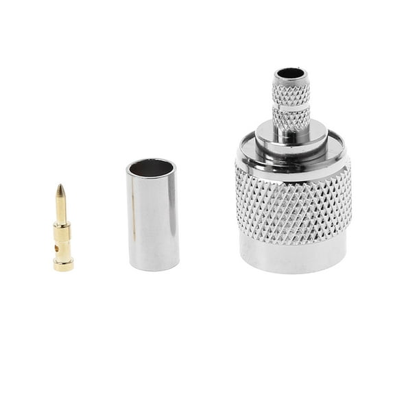TNC Male Plug RF Coax Connector Crimp Nickelplated For Cable RG58 RG142 RG400 LM