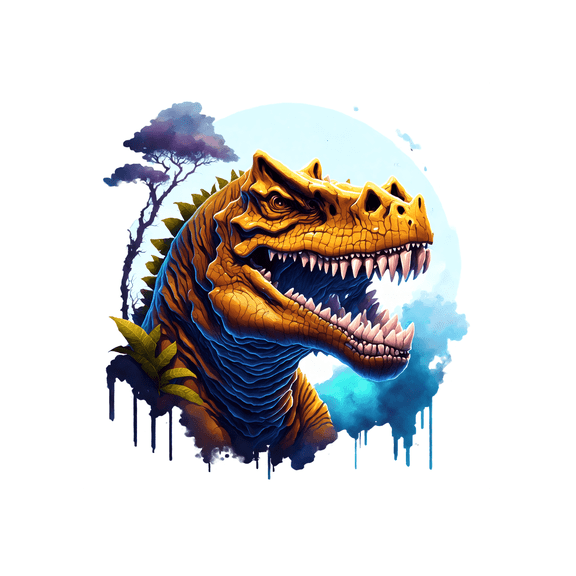 Angry T-Rex Dinosaur Edible Image Icing Cake Topper for Quarter Sheet Cake, by TNCT