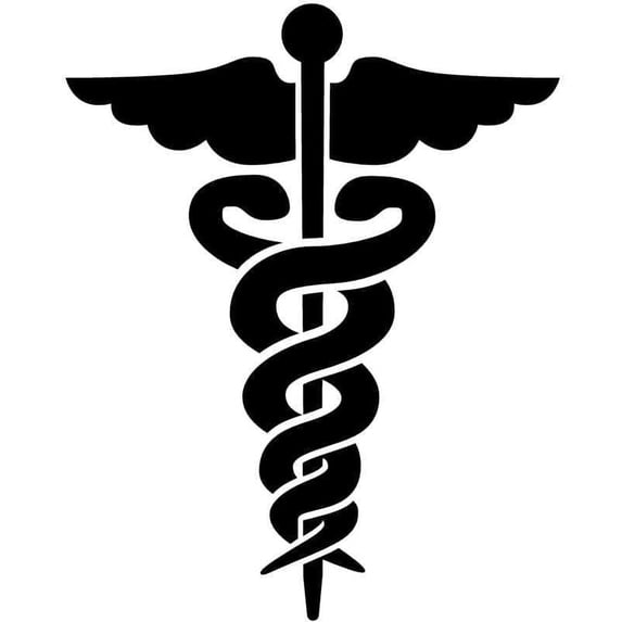 Caduceus Medical Symbol Edible Icing Image Cake Topper, by Tnct.