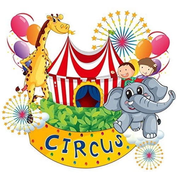 Circus Animals Birthday Edible Icing Image Cake Topper, by Tnct.