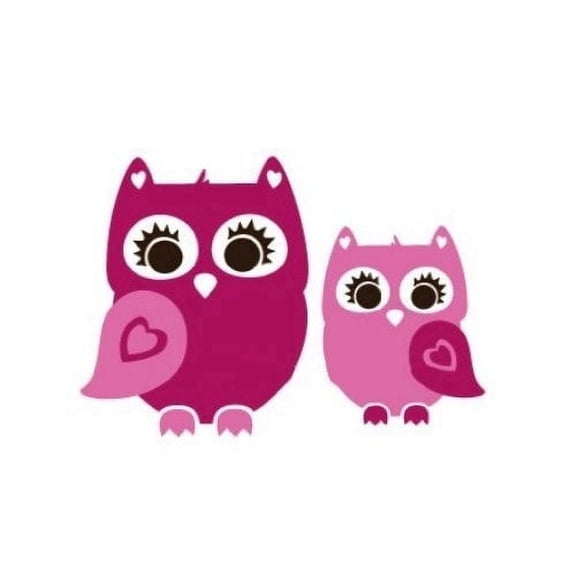 Cute Pink Owls Edible Image Icing Cake Topper for Quarter Sheet Cake, by TNCT