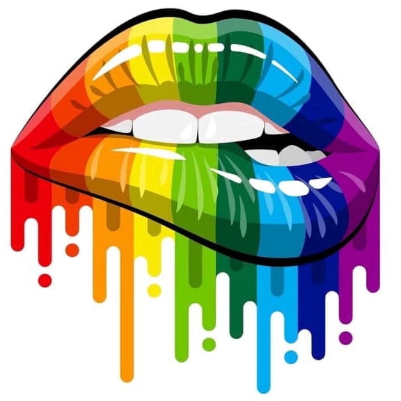 Rainbow Lips Edible Image Icing Cake Topper for Quarter Sheet Cake, by TNCT