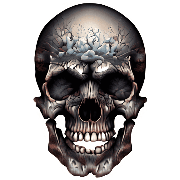 Scary Skull Halloween Dia de los Muertos Edible Image Icing Cake Topper for Quarter Sheet Cake, by TNCT