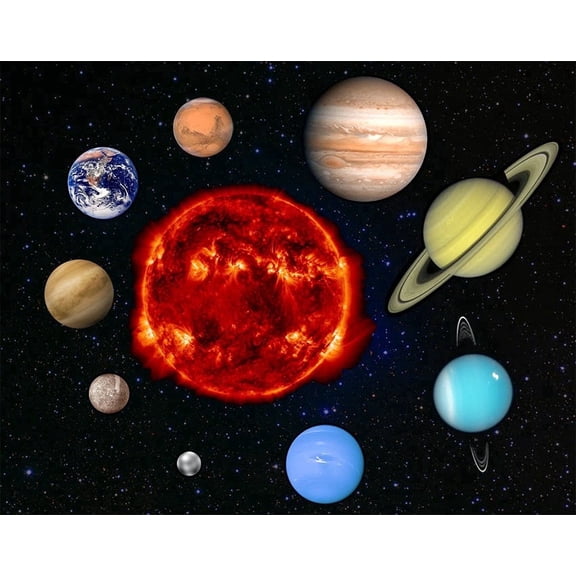 Solar System Edible Image Icing Cake Topper for Quarter Sheet Cake, by TNCT