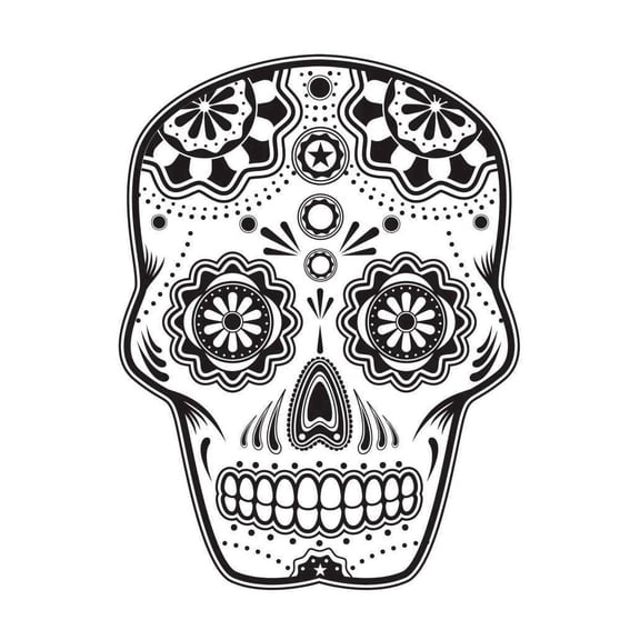 Sugar Skull Halloween Edible Image Icing Cake Topper for Quarter Sheet Cake, by TNCT