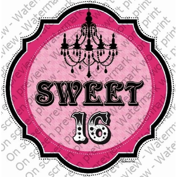 Sweet 16 Birthday-Girl Edible Image Icing Cake Topper for Quarter Sheet Cake, by TNCT