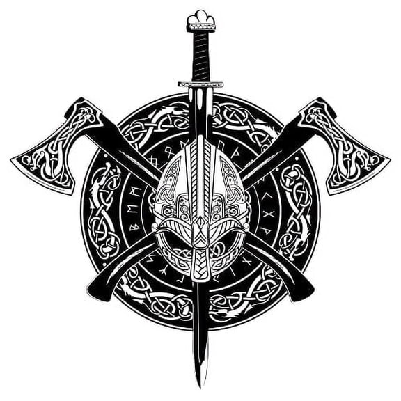 Viking Shield Edible Image Icing Cake Topper for Quarter Sheet Cake, by TNCT