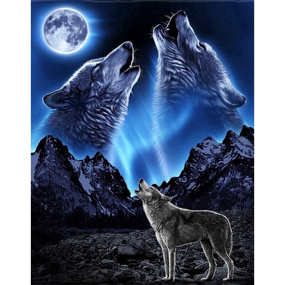 Wolves Howling Edible Image Icing Cake Topper for Quarter Sheet Cake, by TNCT