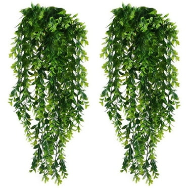 TNDBKQWR Artificial Plant Garlands for Decoration 2 Pack Green Leaves Garland 2.62 Ft Hanging Garland Greenery Garland for Spring Home Party Table Runner Decor