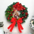 thumbnail image 1 of TNDBKQWR Christmas Wreath Decoration Wreath with Bow, 16 Inch Artificial Wreaths for Front Door, Christmas Decorations Halloween Decor Door, 1 of 9