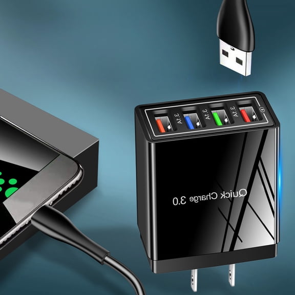 TNDBKQWR Hyper Charge Pro Charger, Cell Phone Wall Chargers, 4-Port Quick Charge 3.0 Hub with Temp Control & Fast Charging, Charge All Your Devices 4X Faster for Phone