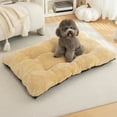 thumbnail image 1 of TNDBKQWR Pet Beds Thick Padded Orthopedic Dog Bed with Non-Slip Pads & Pillow, Beige 18x12 Inch, 1 of 6