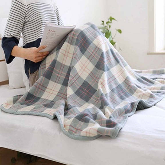 TNDBKQWR Plaid Fleece Blanket Wearable Throw Blanket, Office Blanket for Women Work, Lightweight Ponchos Wrap Shawl Blanket 53.15"x31.4"
