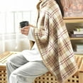 thumbnail image 1 of TNDBKQWR Plaid Wearable Blankets Office Chair Blanket, Work Blanket Poncho Blanket for Women, Wearable Blanket Men Winter Warm Wearable Blankets 53.15"x31.4", 1 of 5