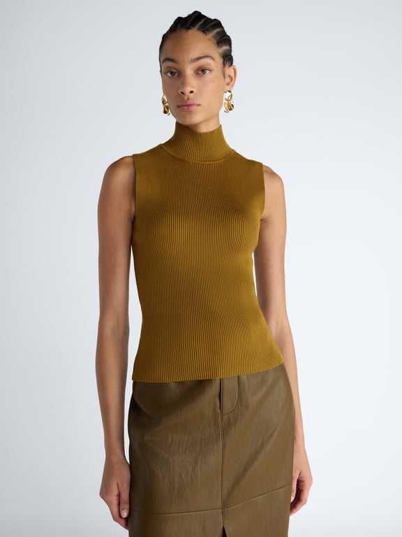 Women’s and Women’s Plus Sleeveless Turtleneck Sweater, Midweight, Sizes XS-4X