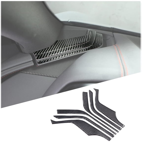 TNKI  Real Carbon Fiber Side Dashboard Panel Trim Sticker Compatible with Chevrolet Corvette C8 Stingray 2020-2023, Console Side Dash Board Panel Decoration Strip Sticker Accessories