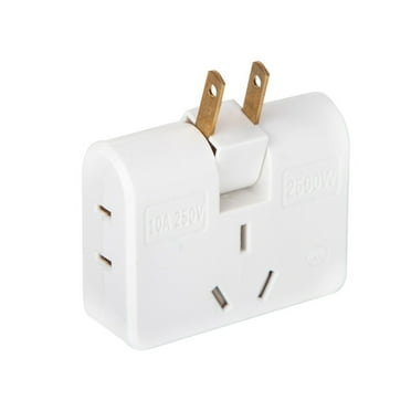 TNOBHG 180° Rotatable Outlet Extender Wall Outlet Extender 180° Rotatable 2500w Multifunction 3-in-1 Travel Multiple Plug Expander Splitter 3-prong Adapter