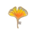 thumbnail image 1 of TNOBHG Apricot Leaf Brooch Stylish Women Brooch Maple Apricot Leaf Shape Stainless Anti-slip Wear-resistant Coat Collar Hat Scarf Decoration Clothes Pin, 1 of 8