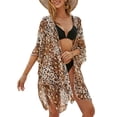 thumbnail image 1 of TNOBHG Beach Cover Up Summer Bikini Cardigan Leopard Pattern Half Sleeve Open Front Beachwear Cardigan Sunscreen Swimsuit Cover-up, 1 of 8