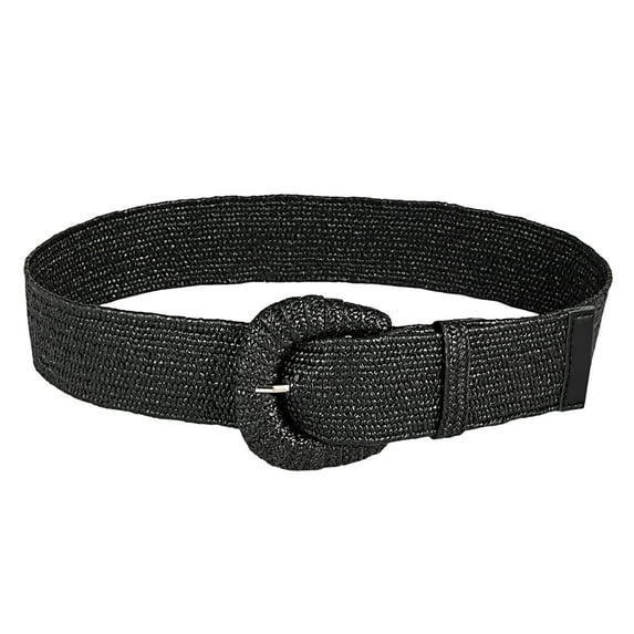 TNOBHG Beachwear Belt Woven Straw Women's Elastic Wide Belt for Dress Jeans Boho Style Casual Versatile Fashionable Accessory Women Casual Belt