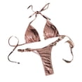 thumbnail image 1 of TNOBHG Bikini Set with Pads 2pcs/set Women Sexy Bikini Set Bright Surface Faux Pearl Halter Bra Lace-up Thong Set Quick Drying Swimwear Beachwear Sexy, 1 of 8
