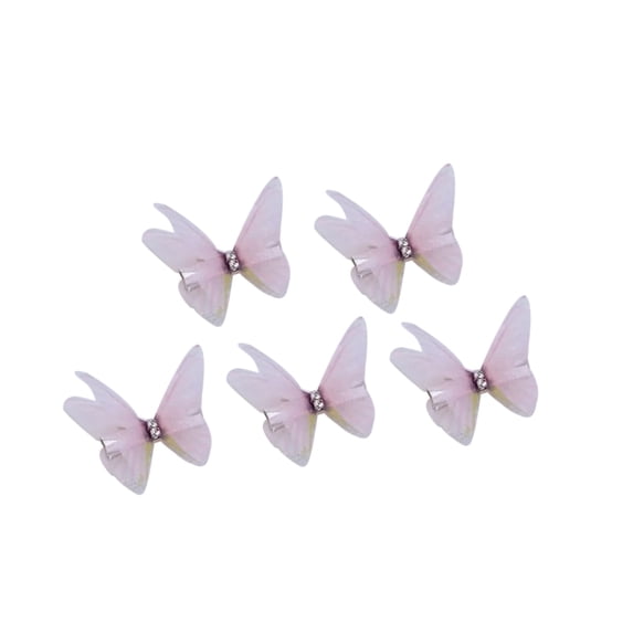 TNOBHG Butterflies Hair Clips 5pcs Girl Butterflies Decor Hair Pins Double-sided 3d Design Hair Clips Anti-slip Hairpins for Styling Double-sided Butterflies