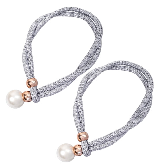 TNOBHG Curtain Ties with Faux Pearl 2 Pcs Adjustable Pull-out Faux Pearl Curtain Ties Punch-free Curtain Tiebacks for Room Bedroom No-drill Curtain Tiebacks