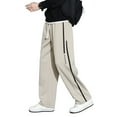 thumbnail image 1 of TNOBHG Drawstring Waist Pants Men Men's Sweatpants Wide Leg Loose Fit Drawstring Waist Elastic Waistband Straight Leg Design Soft Breathable Deep Crotch Full, 1 of 8