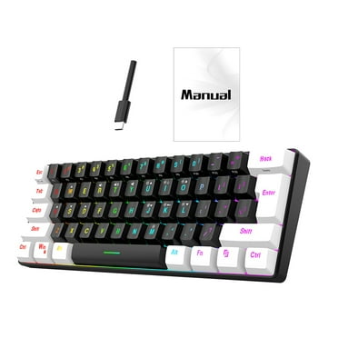TNOBHG Entertainment Keyboard Wired Mechanical Gaming Keyboard Rgb Light Design 61 Keys Compact Design Lightweight Computer Keyboard