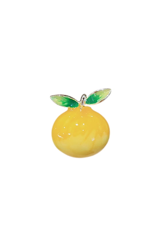 Exquisite Brooch Women Brooch Yellow Peach Shape Stainless Anti-slip Wear-resistant Coat Collar Hat Scarf Decoration Clothes Pin Garment Jewelry