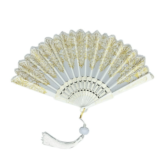 TNOBHG Fan with Tassel Decor Chinese Style Folding Fan with Tassel Portable Summer Hand Held Fan for Dance Performance Photo Props Party Costume Accessories