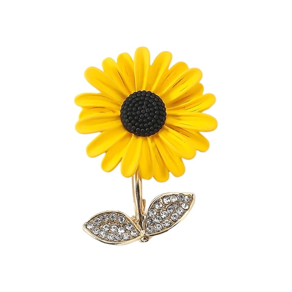 TNOBHG Floral Brooch Women Brooch Sunflower Shape Decor Anti-slip Shoulder Bag Suit Coat Collar Hat Scarf Decoration Clothes Pin Party Prom Bride Wedding