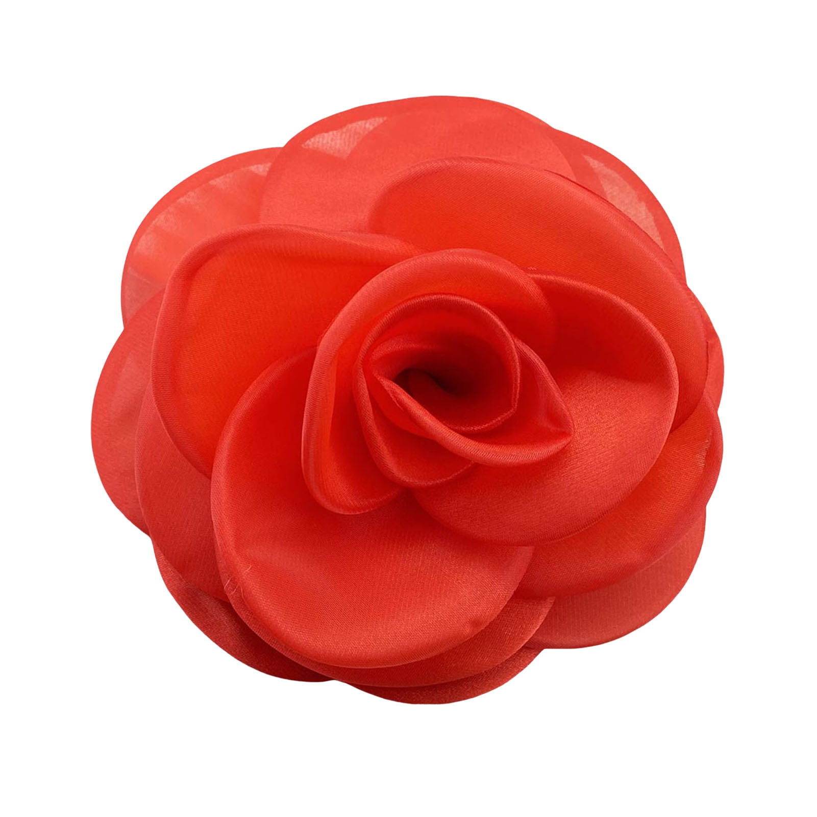 Vavhoo Pink Camellia Flower Brooch Pin Petal Elegant Exquisite Art Brooch For Women Wedding Banquet Party Pink