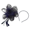 thumbnail image 1 of TNOBHG Flower Feather Hair Accessory Women Hair Hoop Hairpin Flowers Feathers Retro Mesh Faux Pearl Headband Prom Headdress Clip Headgear Hair Hoop Hairpin, 1 of 8