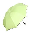 thumbnail image 1 of TNOBHG Foldable Sun Umbrella Sun Protection Umbrella Tri-fold Windproof Rainproof Wave Edge Vinyl Umbrella Compact Uv Blocking Parasol with Cover for Rain, 1 of 8