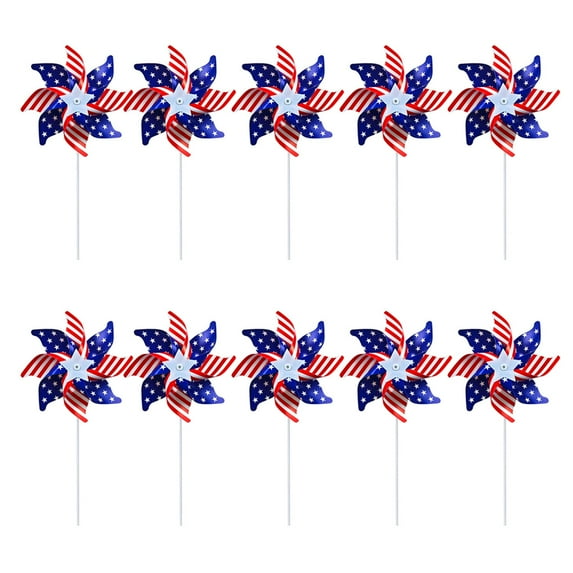 TNOBHG Independence Day Windmill American Flag Windmill Independence Day Red White Blue Waterproof Pinwheels Patriotic Decor Patriotic Decoration